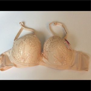 Ladies Floral Lace Detail Push Up Bra 36B